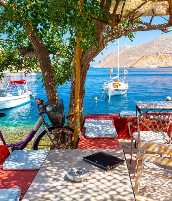 Beautiful,View,On,Blue,Sea,On,Symi,Island,In,Greece
